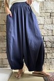 Inga Stretch Poplin Cotton Barrel Pant Navy